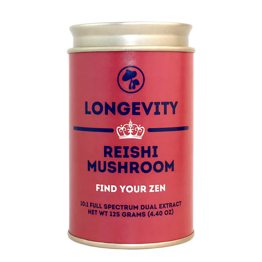 Longevidad - Reishi Orgánico (La Reina de los Hongos) Extracto Doble de Espectro Completo 10:1 para ayudar a Calmar, Desestresarse y Dormir" - Disponible en 5 tamaños: 75, 100, 125, 200 y 250 gramos. Bolsa de cáñamo incluida!