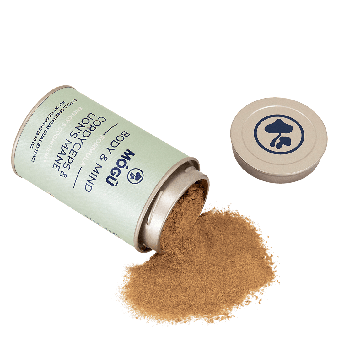 Cuerpo y Cerebro - Melena de León Orgánica + Cordyceps militaris Orgánica, Extracto dual 12:1 para Memoria, Enfoque, Cognición, Energía, y resistencia - Disponible en 5 tamaños: 75, 100, 125, 200 y 250 gramos. Bolsa de cáñamo incluida!