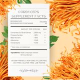Energía - Cordyceps militaris Orgánico 12:1 Extracto Dual de Espectro Completo "Energía, Resistencia, Aguante, Actuacíon" - Disponible en 5 tamaños: 75, 100, 125, 200 y 250 gramos. Bolsa de cáñamo incluida!