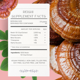 Longevidad - Reishi Orgánico (La Reina de los Hongos) Extracto Doble de Espectro Completo 10:1 para ayudar a Calmar, Desestresarse y Dormir" - Disponible en 5 tamaños: 75, 100, 125, 200 y 250 gramos. Bolsa de cáñamo incluida!