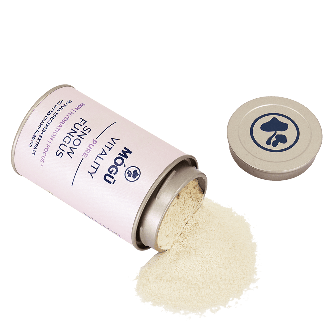 Vitalidad - Hongo de Nieve Orgánico "El Hongo de la Belleza" Extracto doble 10:1 para Hidratación y Enfoque de la piel - Disponible en 5 tamaños: 75, 100, 125, 200 y 250 gramos. Bolsa de cáñamo incluida!